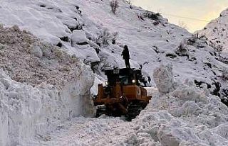 Şırnak’ta çığ nedeniyle kapanan yol ulaşıma...