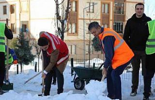 Şırnak’ta kar temizliğinde araç engeli