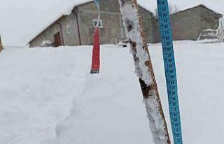 Şükranlı’da kar kalınlığı 35 santimetreyi...