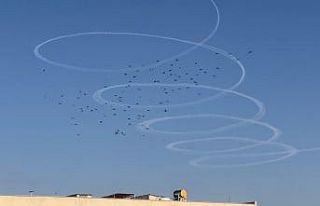 Suriye sınırı semalarında ilginç görüntü