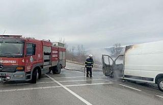 Tokat’ta alev alan panelvan kullanılamaz hale geldi