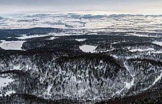 Tokat’taki Kurt Gölü’nün kış manzarası mest...