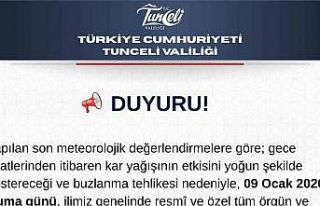 Tunceli’de eğitime 1 gün ara