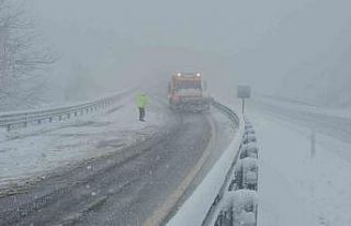 Zonguldak-Ereğli yolunda sürücülere kar engeli