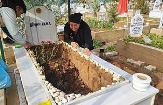 Adana’da yağışta oğlunun mezarı çöken anne...