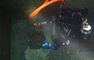 Aktarma havuzundaki arızaya su altından müdahale