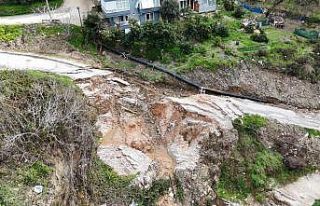 Alanya’da sağanak sonrası korkutan manzara