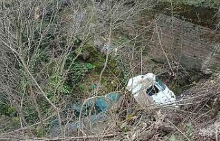 Alaplı’da kamyon şarampole uçtu