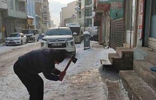 Ardahan’da dondurucu soğuk ağaçları kırağıyla...