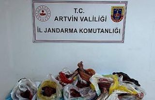 Artvin’de 60 kilo yaban domuzu eti ele geçirildi
