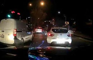 Ataşehir’de konvoy yapıp trafiği tehlikeye atan...