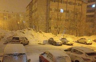 Bitlis’te gece yarısı kar yağışı etkisini...