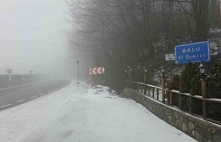 Bolu Dağı’nda hafif kar yağışı ve sis etkili...