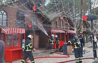 Depo olarak kullanılan kulübede yangın