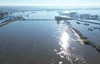 Edirne’de Meriç Nehri taştı, çok sayıda hobi...