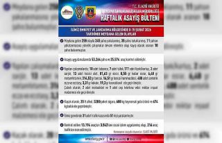 Elazığ’da asayiş uygulamaları: 258 olayda 245...