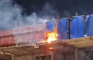 Emet’te şantiyede korkutan yangın