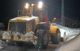 Göksun kırsalında kar mesaisi