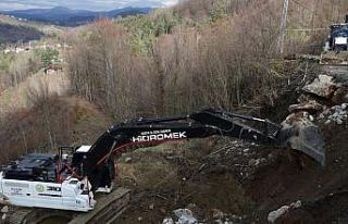 Heyelan alanında çalışmalar tamamlandı