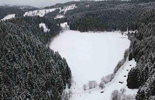 Karagöl buz tuttu, beyaz örtü altındaki manzara...