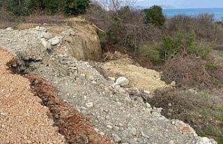 Sinop’ta heyelan sonrası evlerine su ulaşmayan...