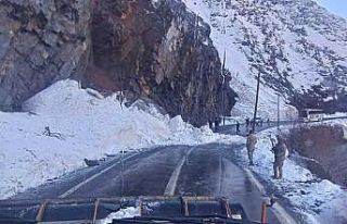 Şırnak yoluna çığ düştü, karla kaplı yollar...