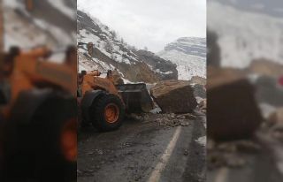 Şırnak’ta dev kaya parçaları yola düştü