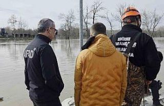 Taşkında mahsur kalan atlar için botlarla seferberlik