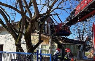 Yangını söndürmeye çalışan ev sahibi yaralandı