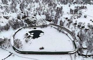 Yüzen Adalar karla kaplandı, beyaz örtü havadan...