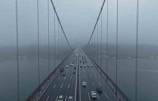 15 Temmuz Şehitler Köprüsü’nde havadan sis manzarası