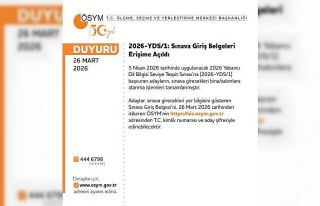 2026-YDS/1: sınava giriş belgeleri erişime açıldı