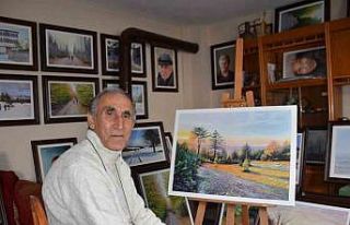 55 yıldır en yakın arkadaşı resim tuvali oldu