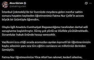 Bakan Gürlek: "(Öğretmen Fatma Nur Çelik)...