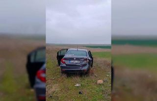 Bariyerlere çarpıp tarım arazisine giren otomobilde...