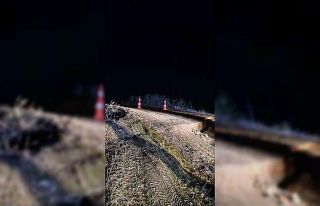 Bilecik’te yağış nedeniyle köy yolu çöktü