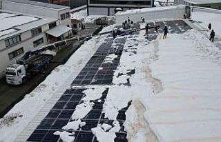 Bitlis OSB’deki çatıda kar yüküne karşı vinçli...