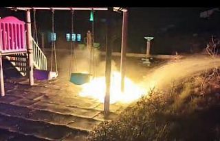 Çocukların yaktığı ateş parkı alev topuna çevirdi