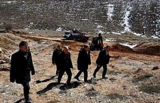 Darende’de stabilize yol çalışmaları için saha...