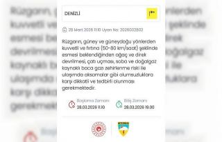 Denizli için kuvvetli rüzgar ve fırtına uyarısı...