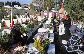 Deprem şehitliğinde hüzünlü bayram