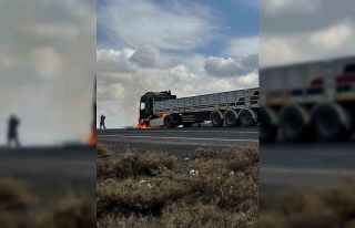 Diyarbakır’da seyir halindeki tır alev aldı