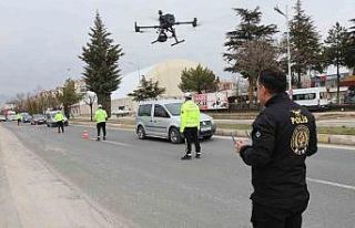 Elazığ’da dron destekli trafik uygulaması