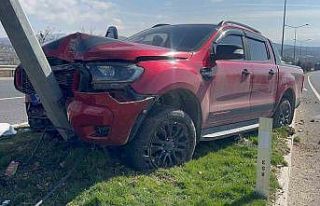 Elazığ’da kamyonet direğe çarptı: 1 yaralı