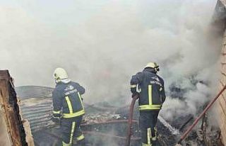 Erçiş’te ahır ve odunluk yangını