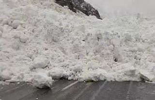 Hakkâri-Çukurca kara yoluna çığ düştü: Sürücüler...