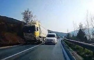 Hatalı sollama yaptı, facia böyle teğet geçti