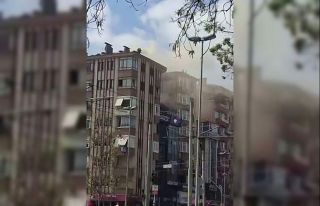 İzmit’te 7 katlı binanın çatısındaki bacadan...