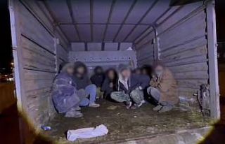 Kars’ta kamyonet kasasından 12 kaçak göçmen...