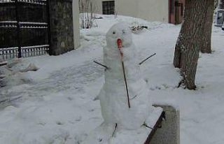 Kars’ta Mart ayında yağan kar, kenti yeniden beyaza...